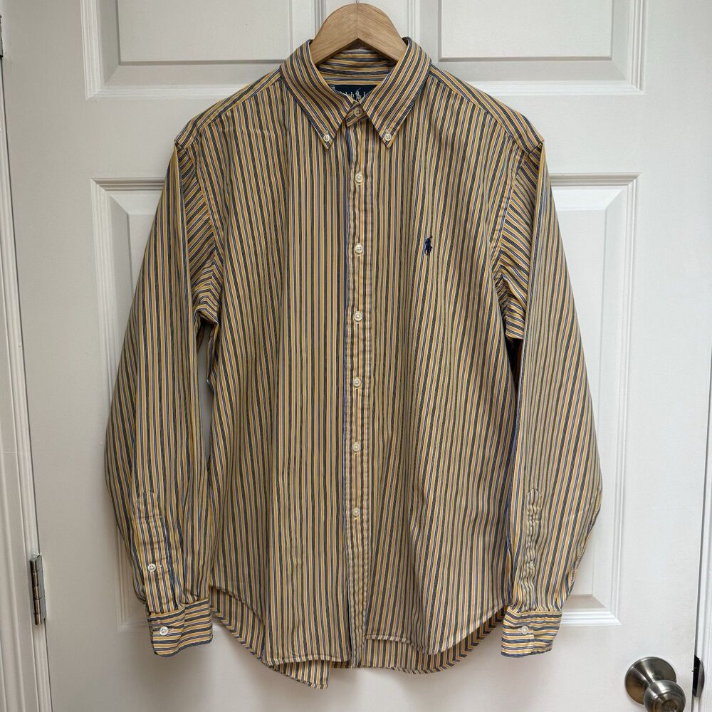 Polo Ralph Lauren Mens Button-Up Shirt Size Large Classic Fit Long Sleeve Cotton